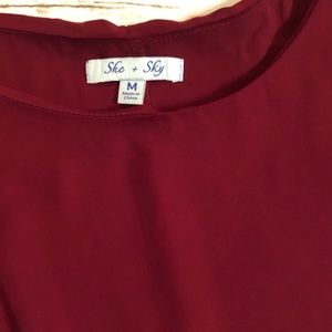 She + Sky Uniquely Designed Burgundy Top